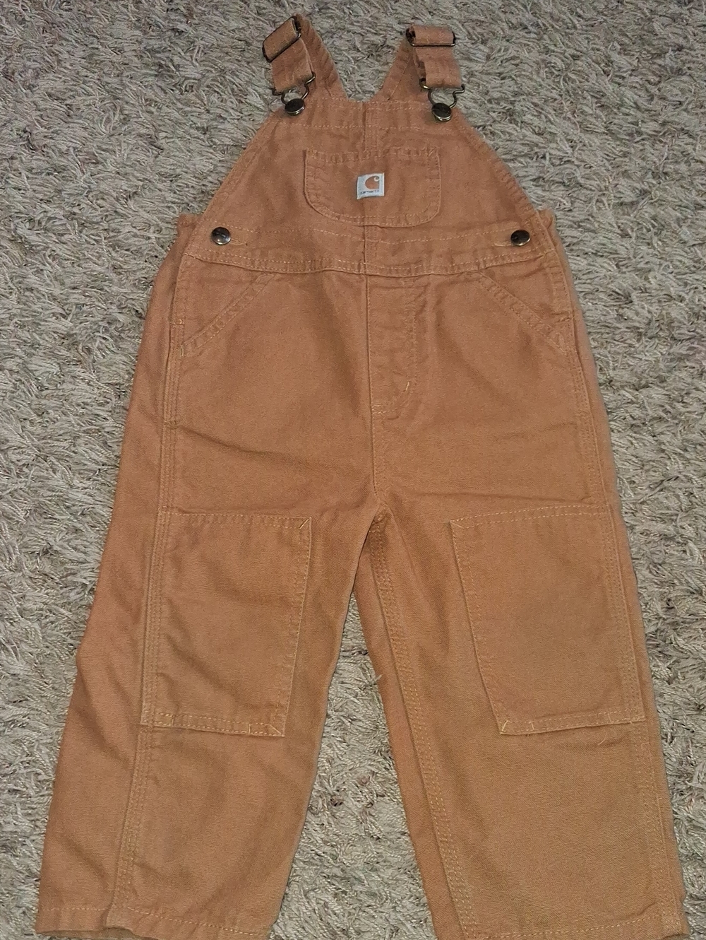 Carhartt Kids Tan Bibs Overalls Size 2T Toddler